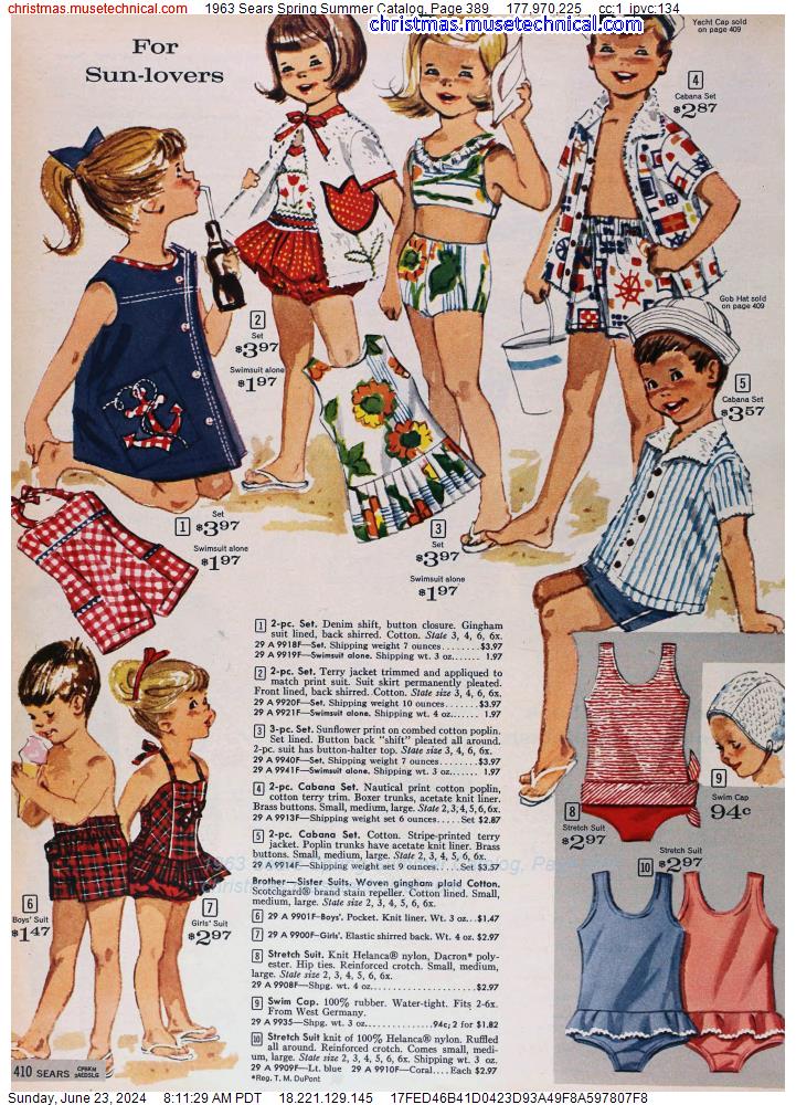 1963 Sears Spring Summer Catalog, Page 389