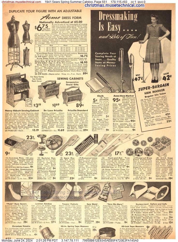 1941 Sears Spring Summer Catalog, Page 551
