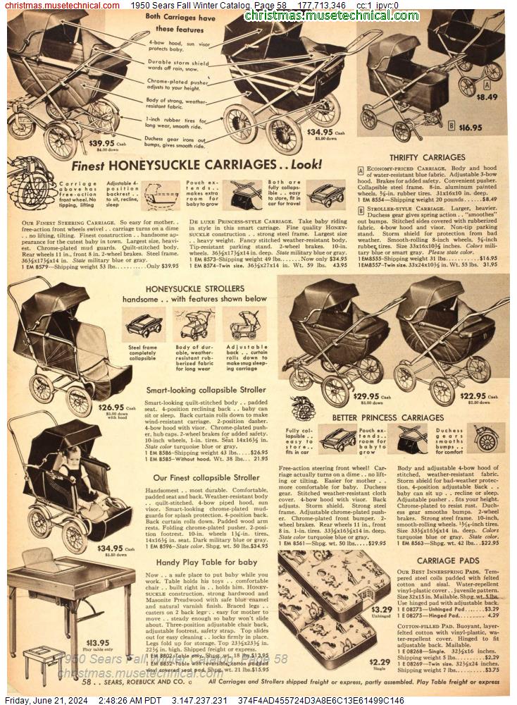 1950 Sears Fall Winter Catalog, Page 58