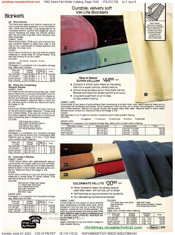 1982 Sears Fall Winter Catalog, Page 1345