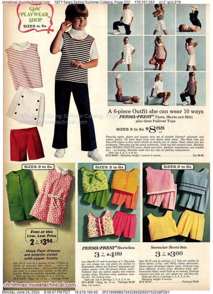1971 Sears Spring Summer Catalog, Page 332