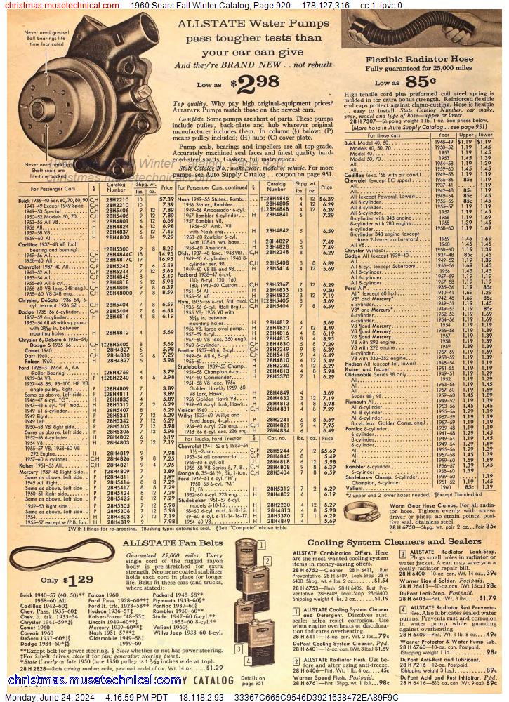 1960 Sears Fall Winter Catalog, Page 920