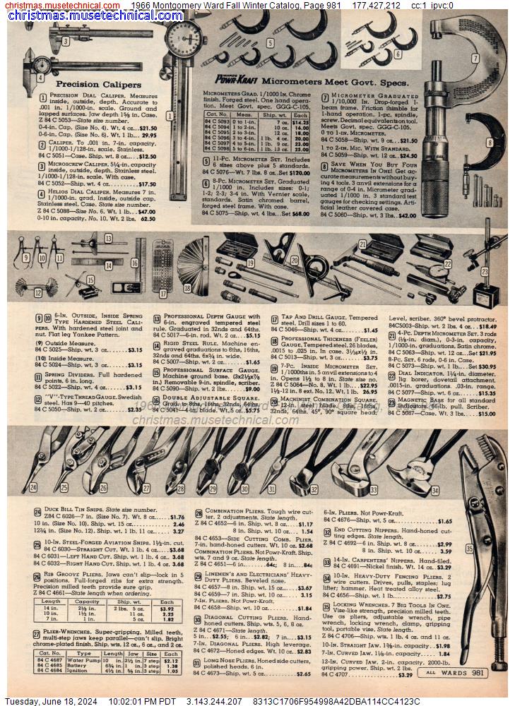 1966 Montgomery Ward Fall Winter Catalog, Page 981