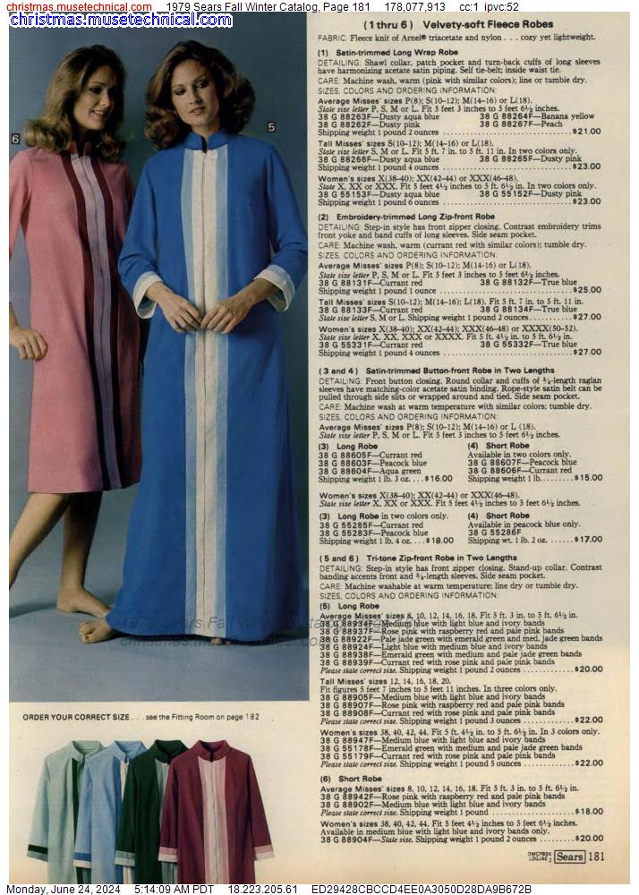 1979 Sears Fall Winter Catalog, Page 181