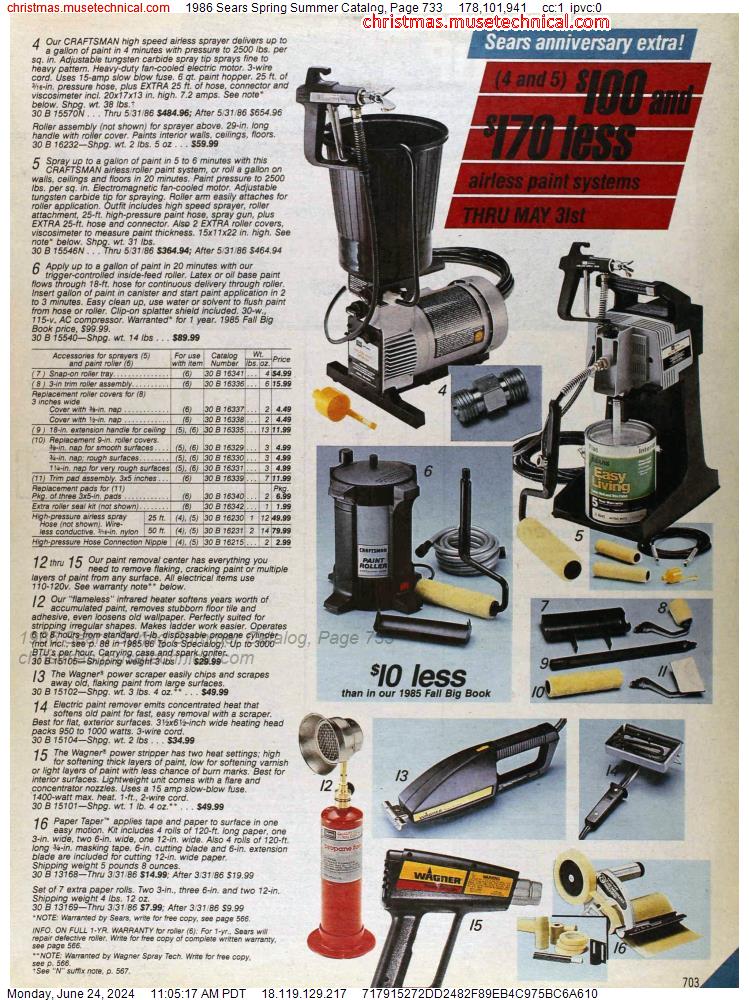 1986 Sears Spring Summer Catalog, Page 733