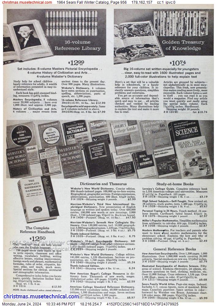 1964 Sears Fall Winter Catalog, Page 956