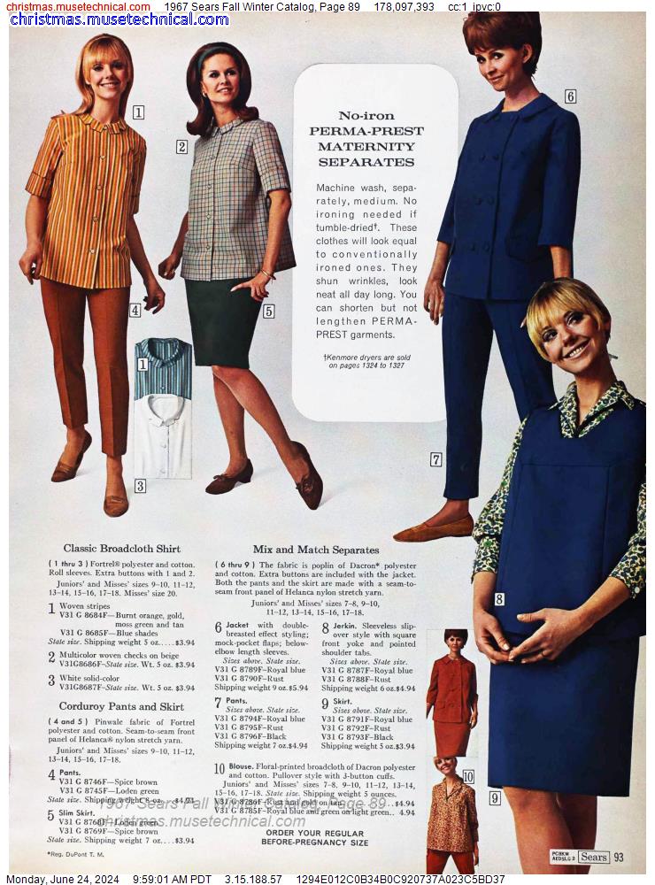 1967 Sears Fall Winter Catalog, Page 89