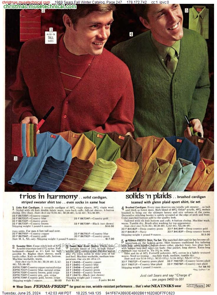 1969 Sears Fall Winter Catalog, Page 247