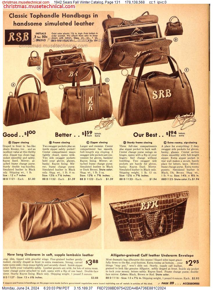 1942 Sears Fall Winter Catalog, Page 131