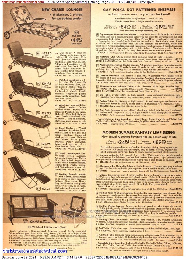 1956 Sears Spring Summer Catalog, Page 781