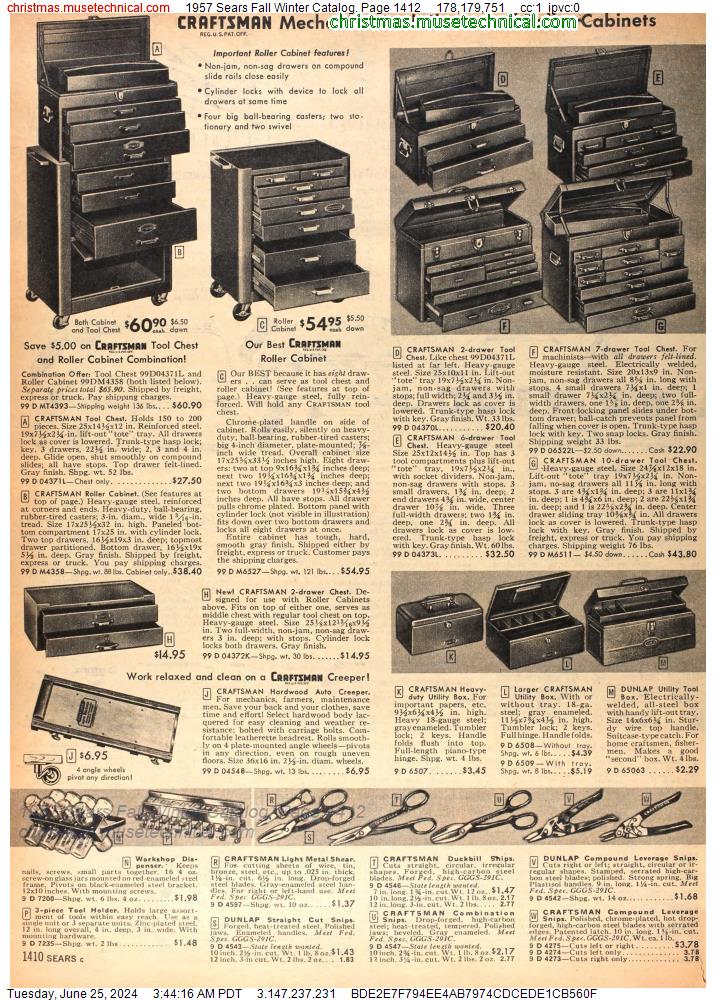 1957 Sears Fall Winter Catalog, Page 1412