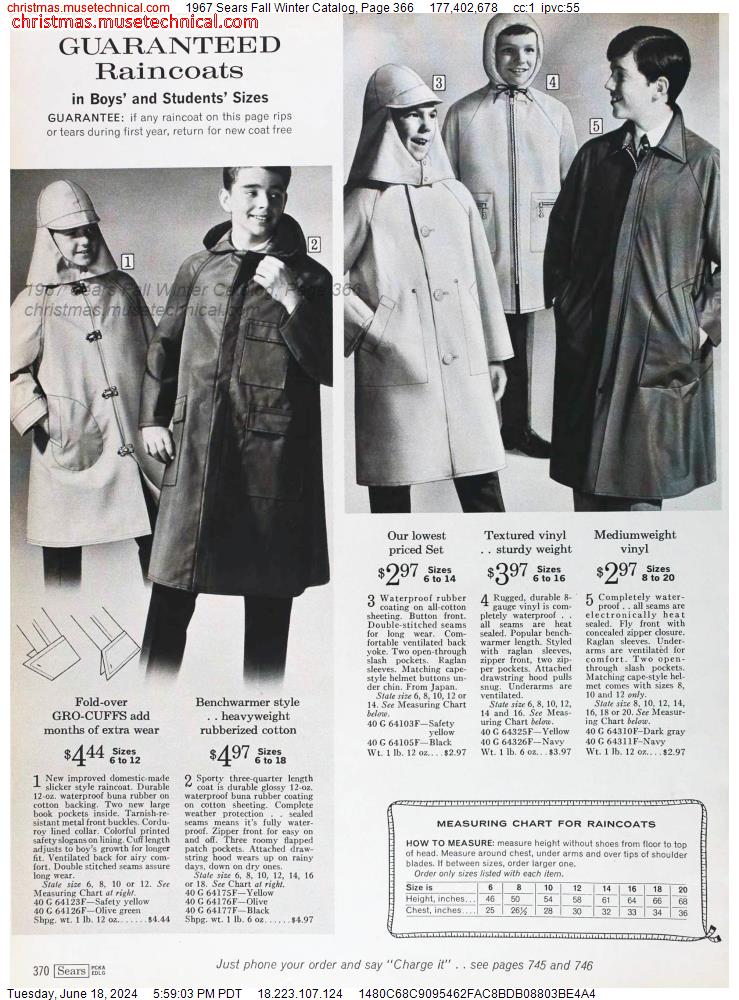 1967 Sears Fall Winter Catalog, Page 366