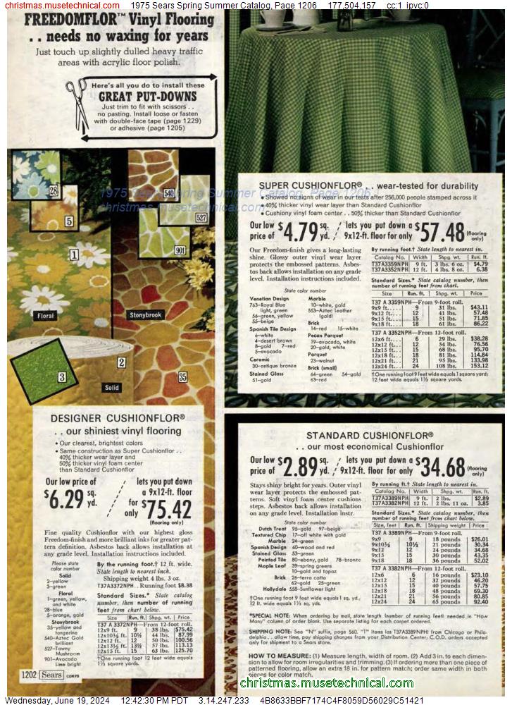 1975 Sears Spring Summer Catalog, Page 1206