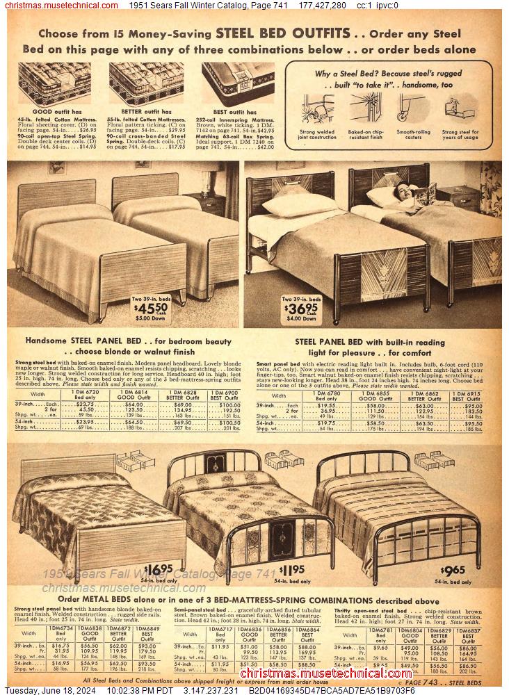 1951 Sears Fall Winter Catalog, Page 741