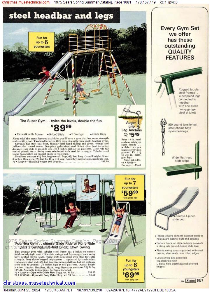 1975 Sears Spring Summer Catalog, Page 1081