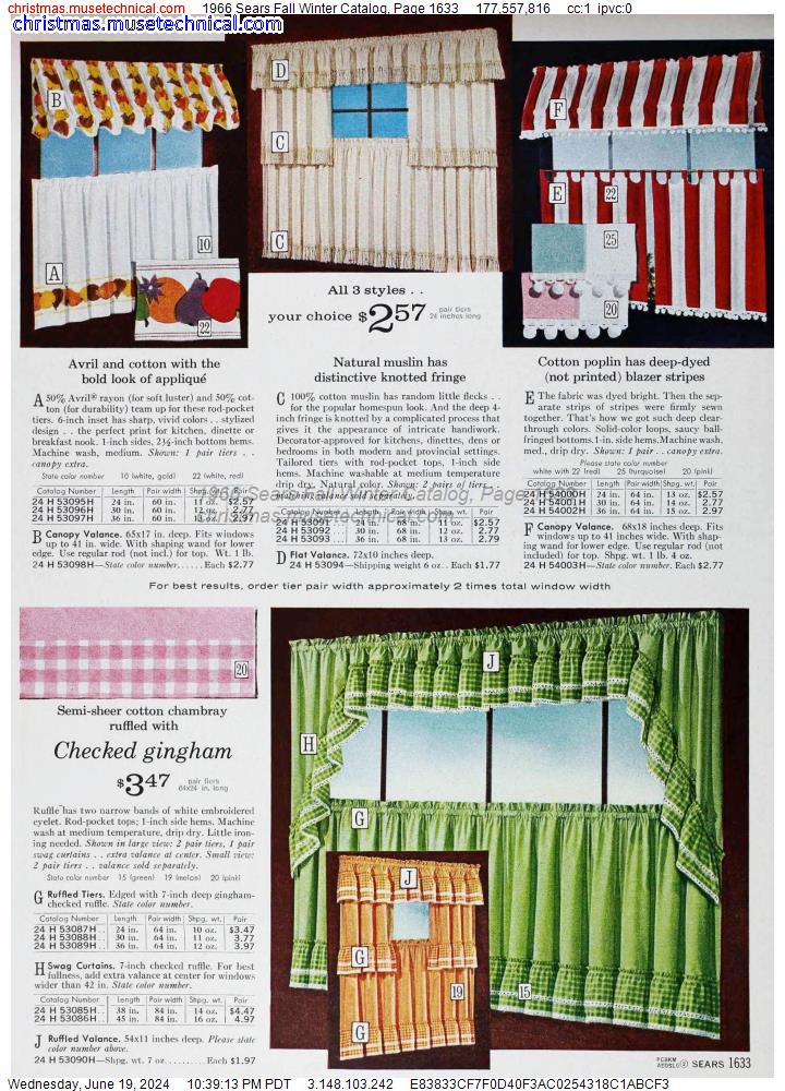 1966 Sears Fall Winter Catalog, Page 1633