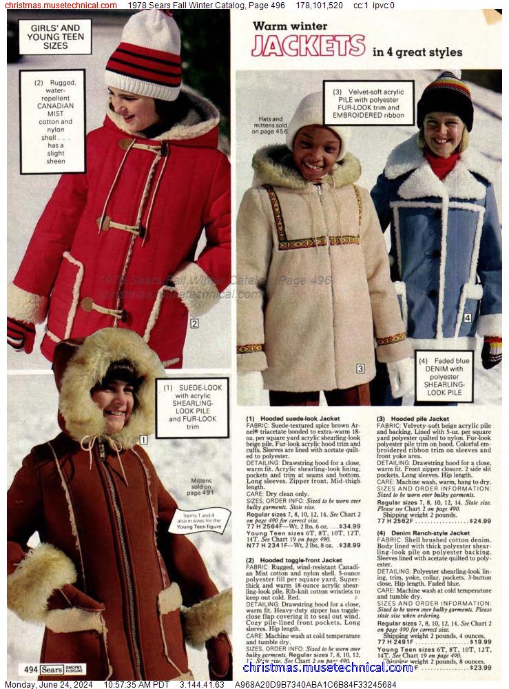1978 Sears Fall Winter Catalog, Page 496
