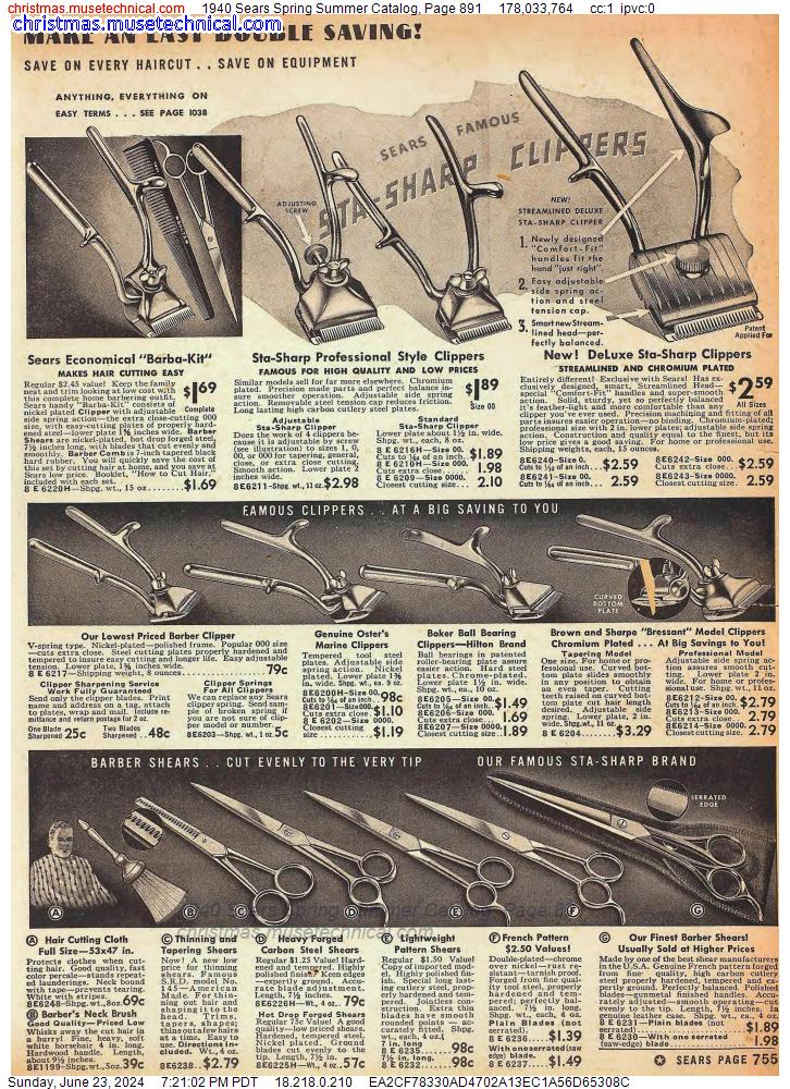 1940 Sears Spring Summer Catalog, Page 891