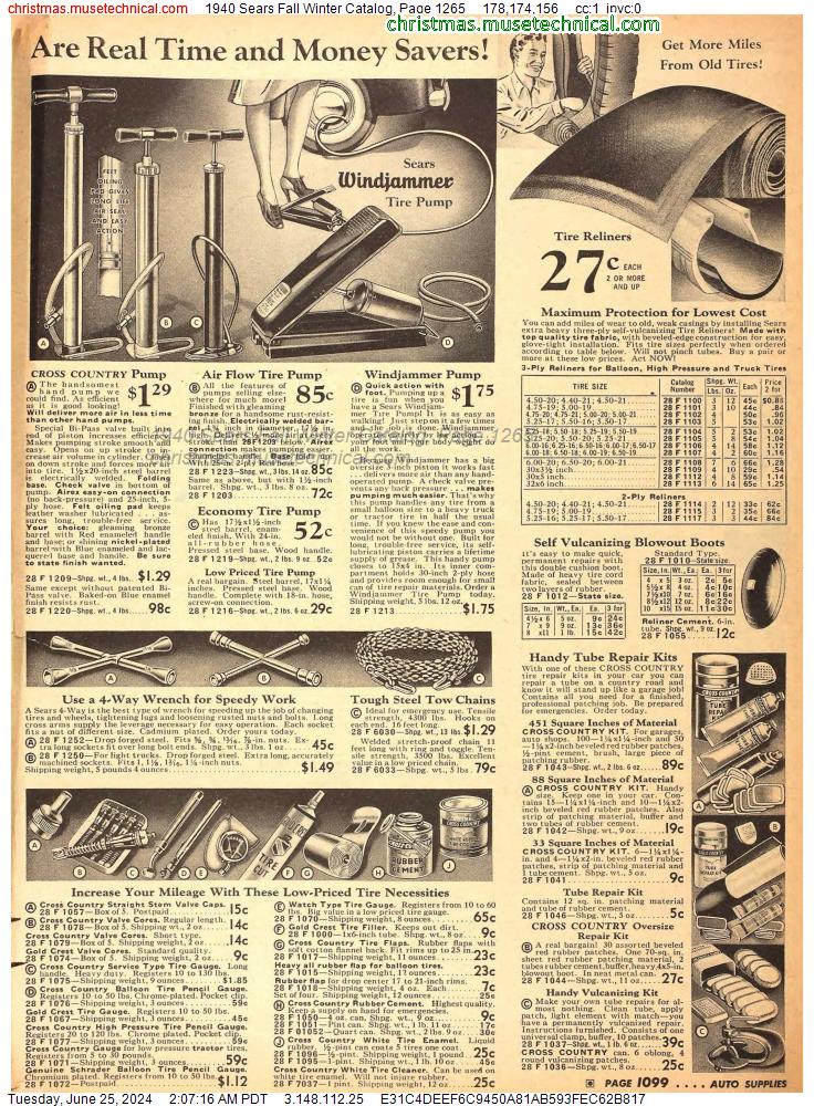 1940 Sears Fall Winter Catalog, Page 1265