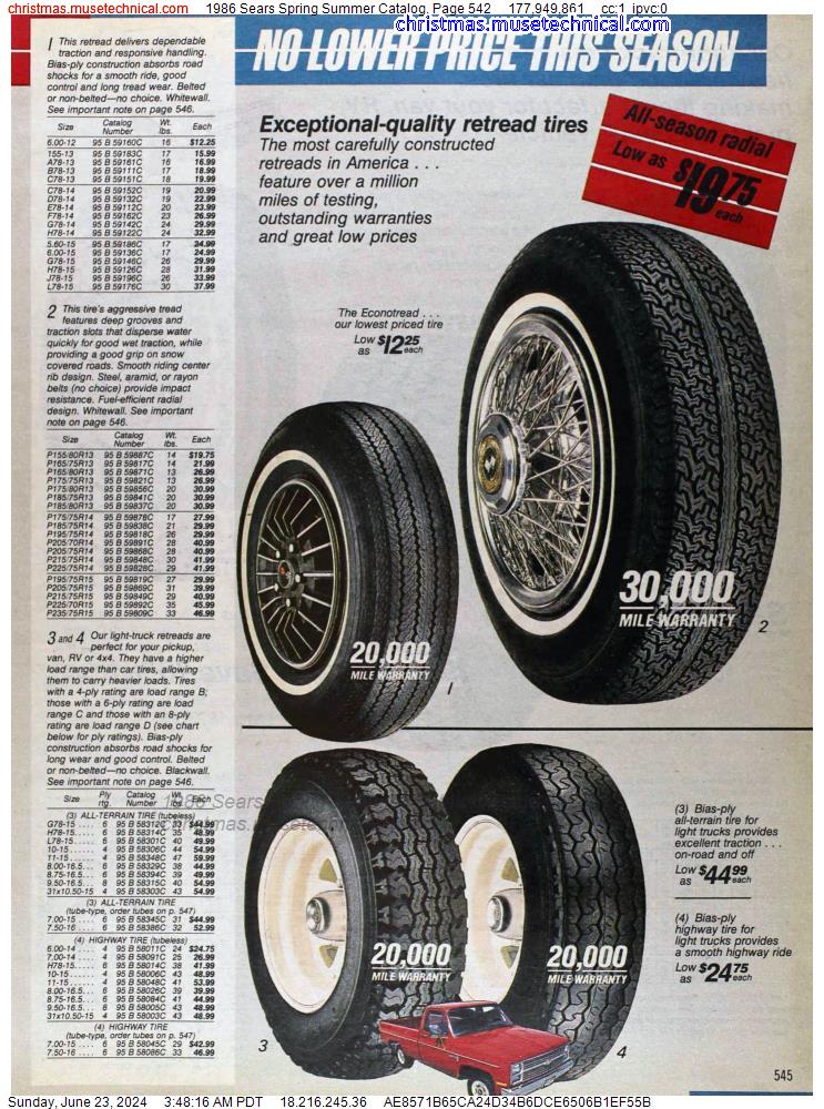 1986 Sears Spring Summer Catalog, Page 542