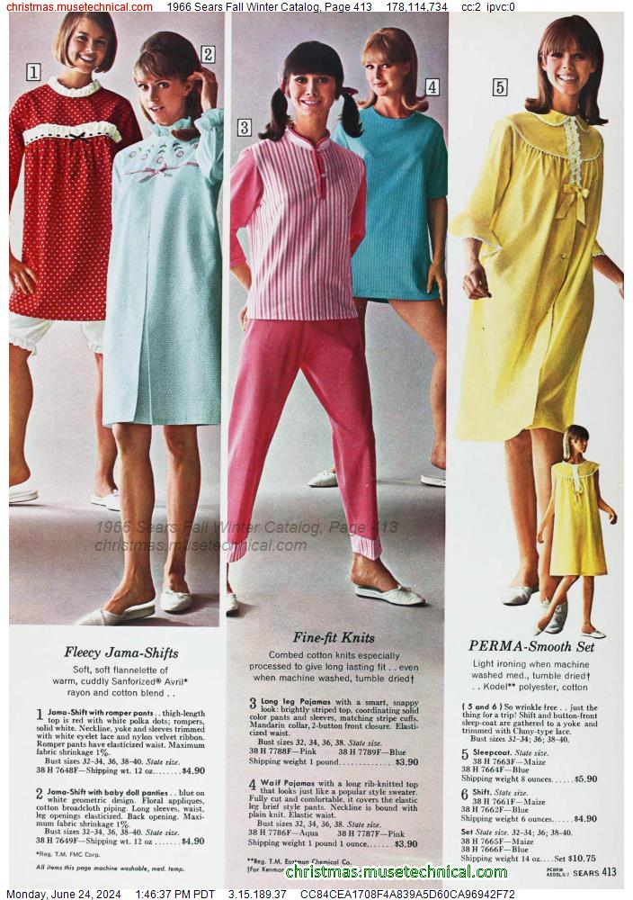 1966 Sears Fall Winter Catalog, Page 413