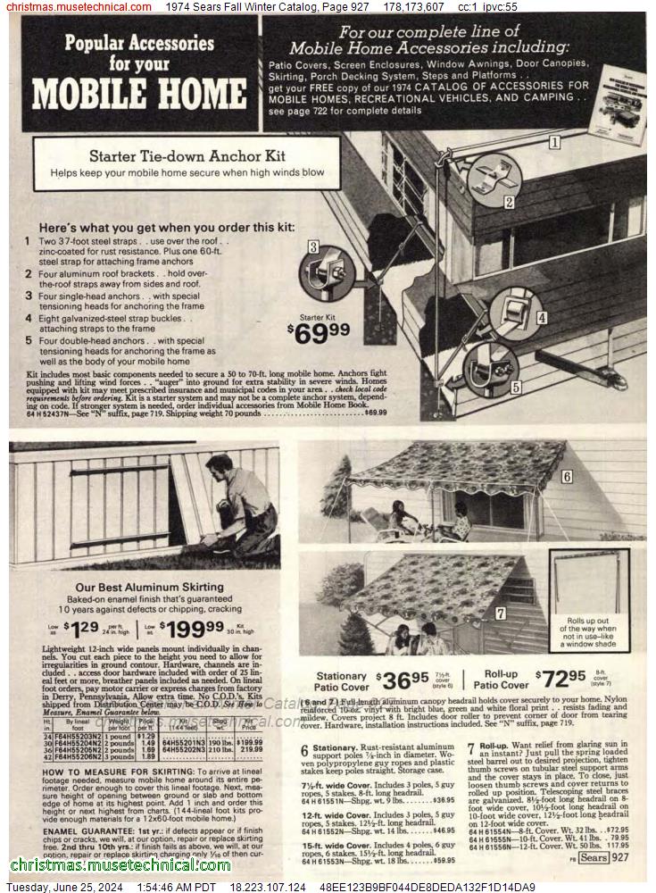 1974 Sears Fall Winter Catalog, Page 927
