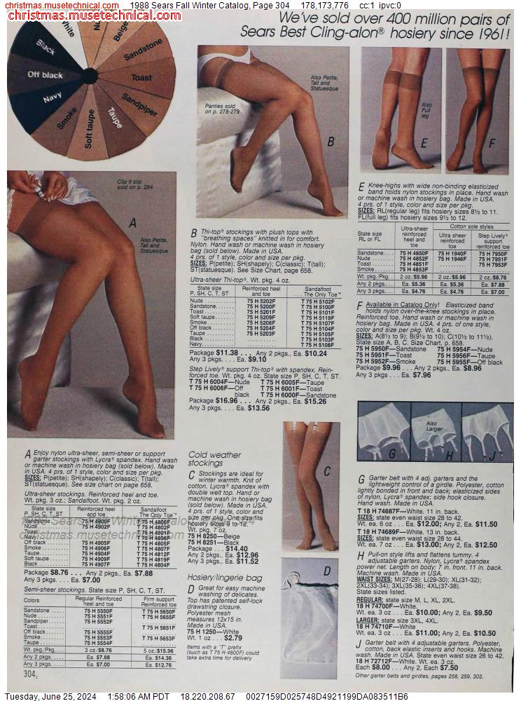 1988 Sears Fall Winter Catalog, Page 304