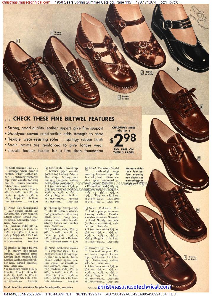 1950 Sears Spring Summer Catalog, Page 115