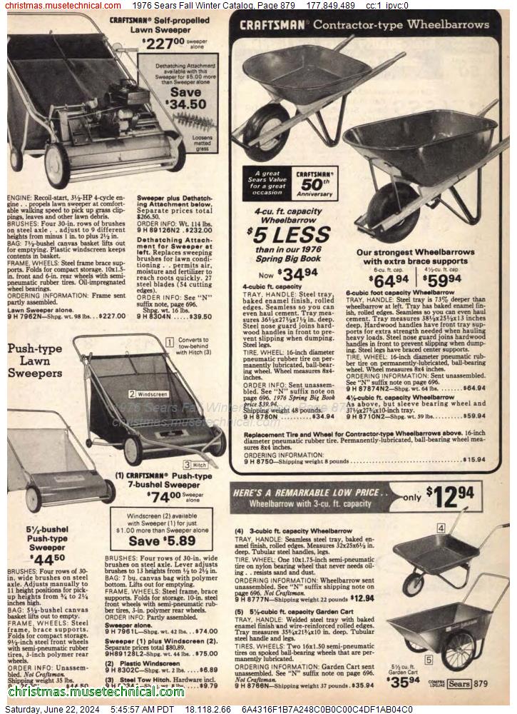 1976 Sears Fall Winter Catalog, Page 879