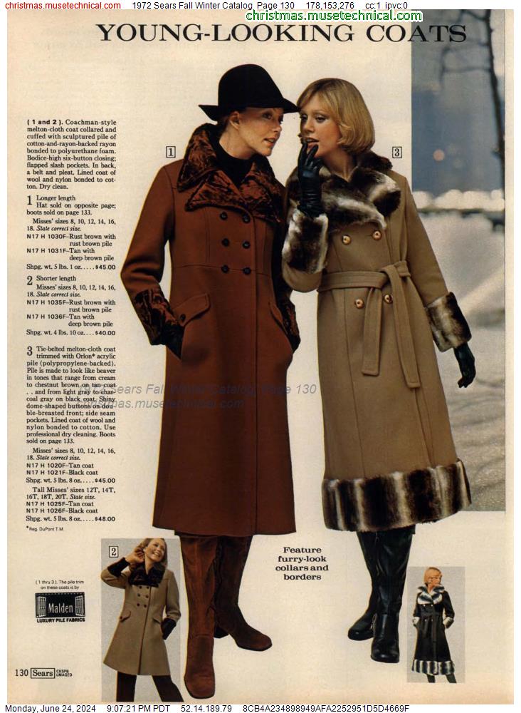 1972 Sears Fall Winter Catalog, Page 130