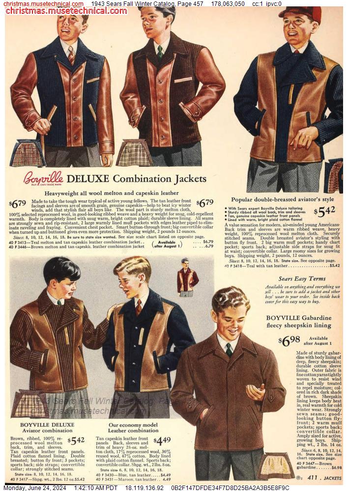 1943 Sears Fall Winter Catalog, Page 457