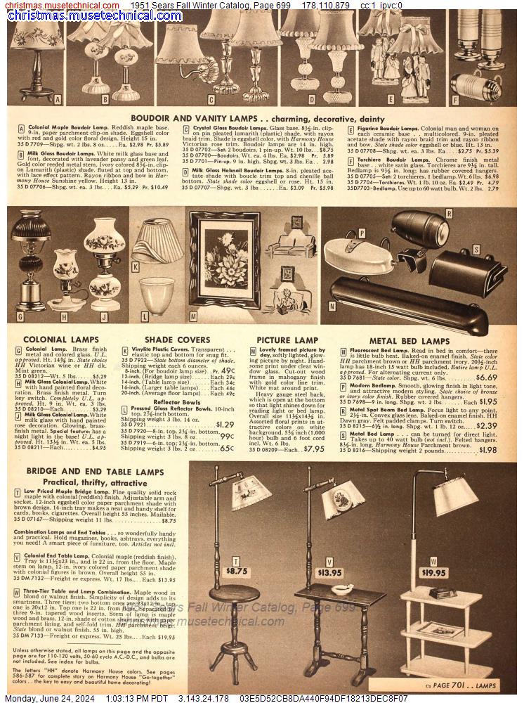 1951 Sears Fall Winter Catalog, Page 699