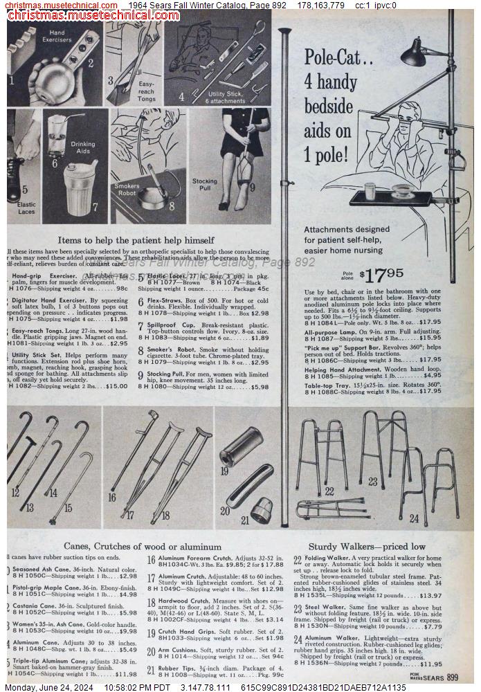 1964 Sears Fall Winter Catalog, Page 892