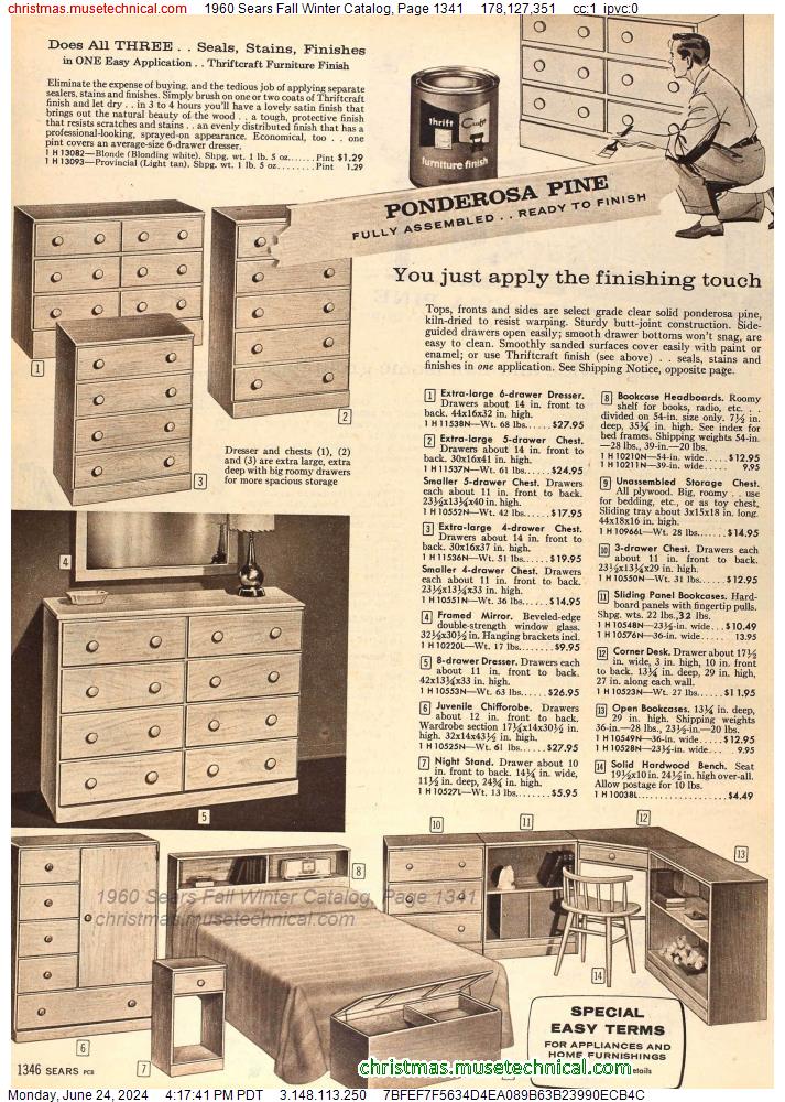 1960 Sears Fall Winter Catalog, Page 1341