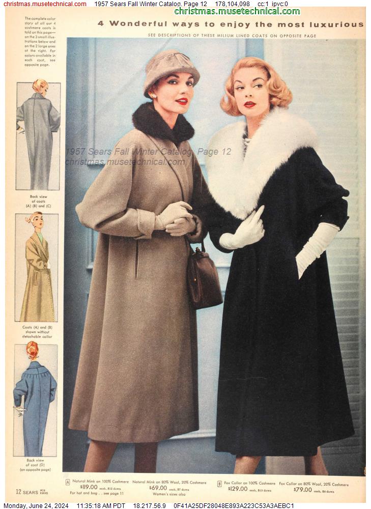 1957 Sears Fall Winter Catalog, Page 12