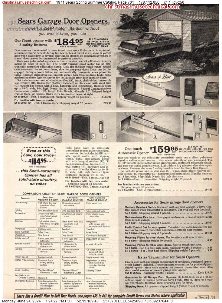 1971 Sears Spring Summer Catalog, Page 701