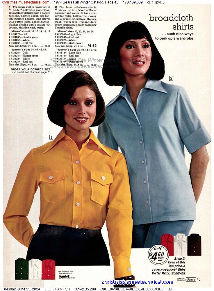 1974 Sears Fall Winter Catalog, Page 45