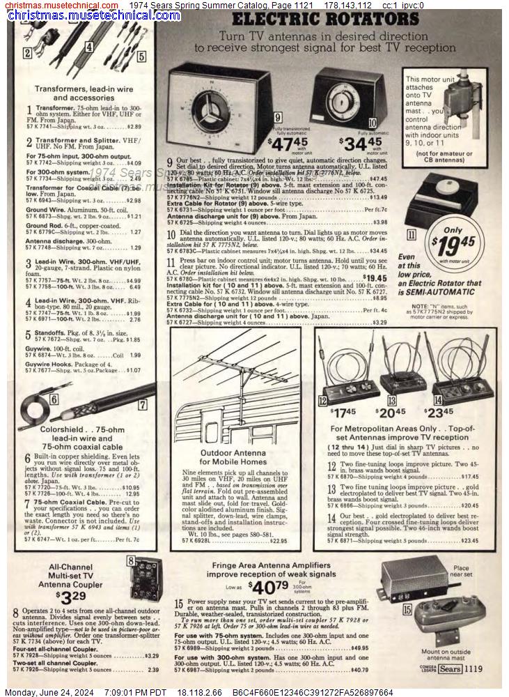 1974 Sears Spring Summer Catalog, Page 1121