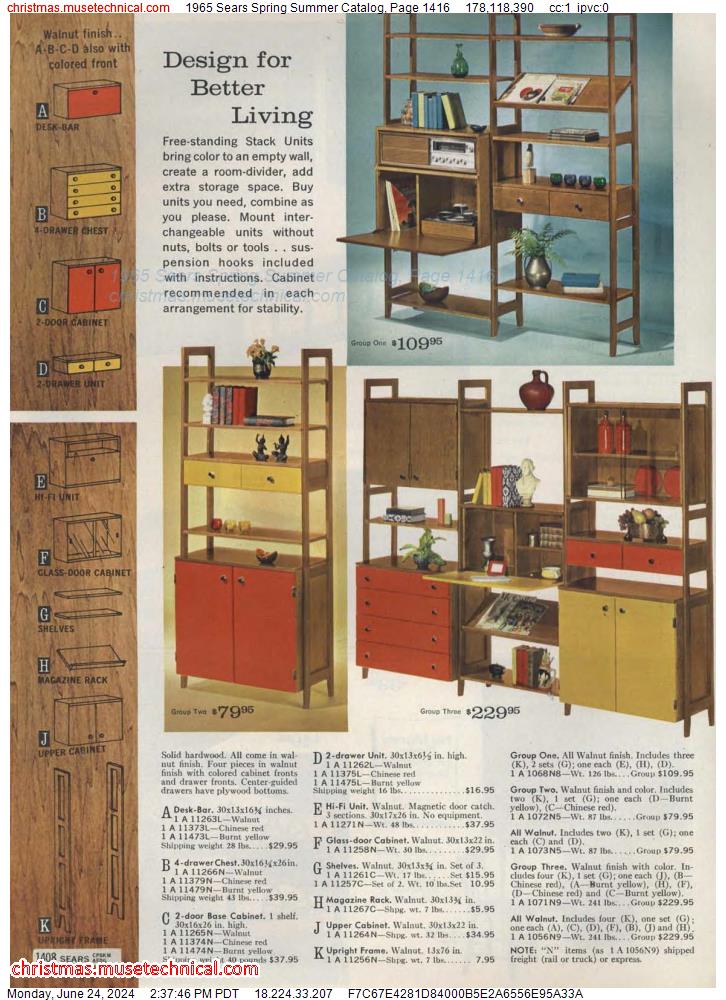 1965 Sears Spring Summer Catalog, Page 1416