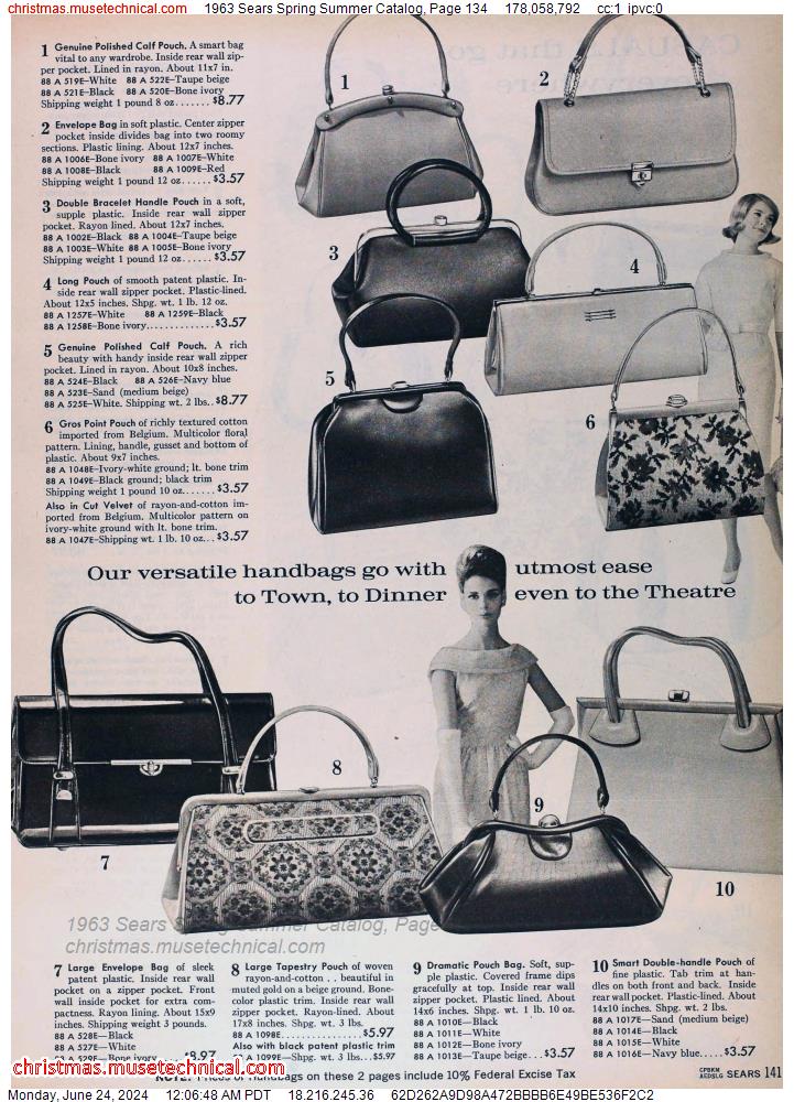 1963 Sears Spring Summer Catalog, Page 134