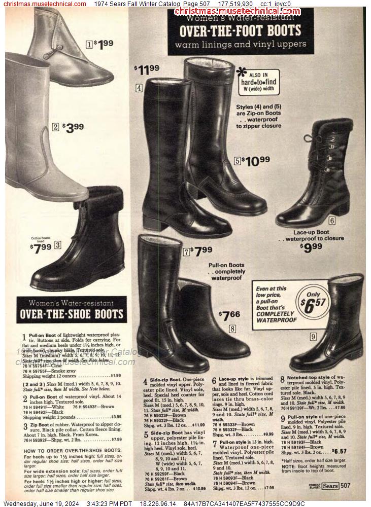 1974 Sears Fall Winter Catalog, Page 507