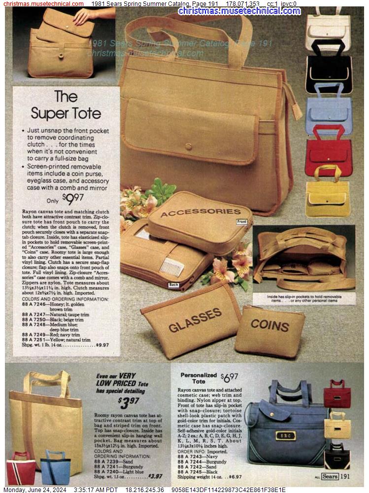 1981 Sears Spring Summer Catalog, Page 191
