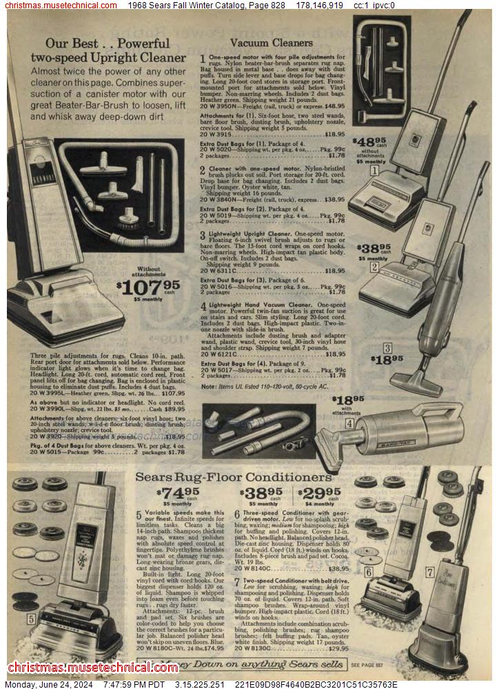 1968 Sears Fall Winter Catalog, Page 828