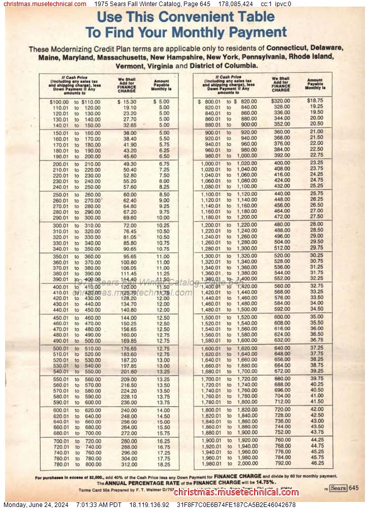 1975 Sears Fall Winter Catalog, Page 645