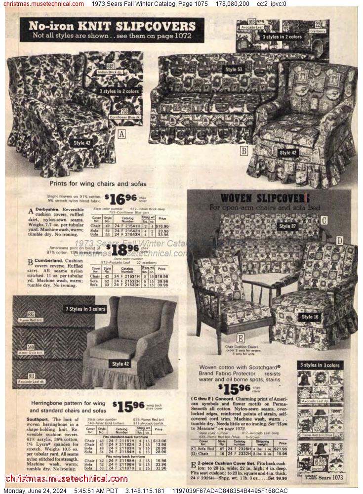 1973 Sears Fall Winter Catalog, Page 1075