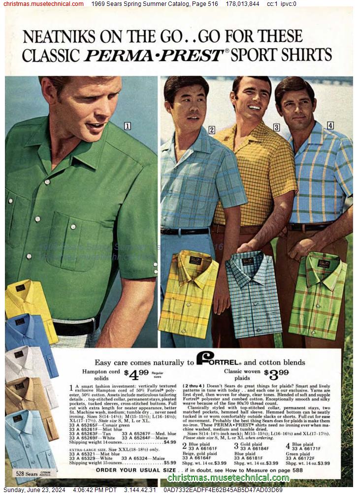 1969 Sears Spring Summer Catalog, Page 516