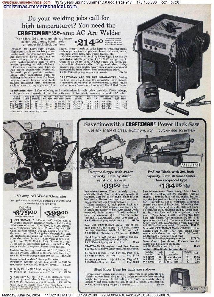 1972 Sears Spring Summer Catalog, Page 917