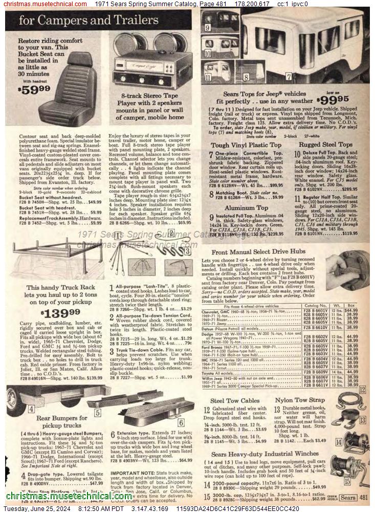 1971 Sears Spring Summer Catalog, Page 481