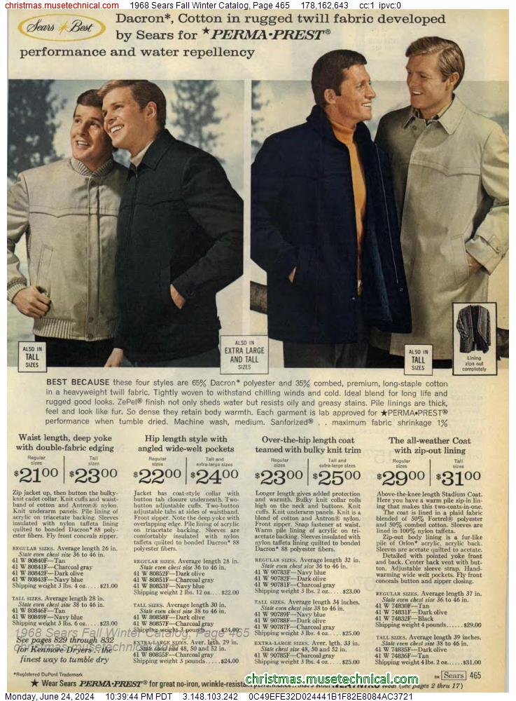 1968 Sears Fall Winter Catalog, Page 465