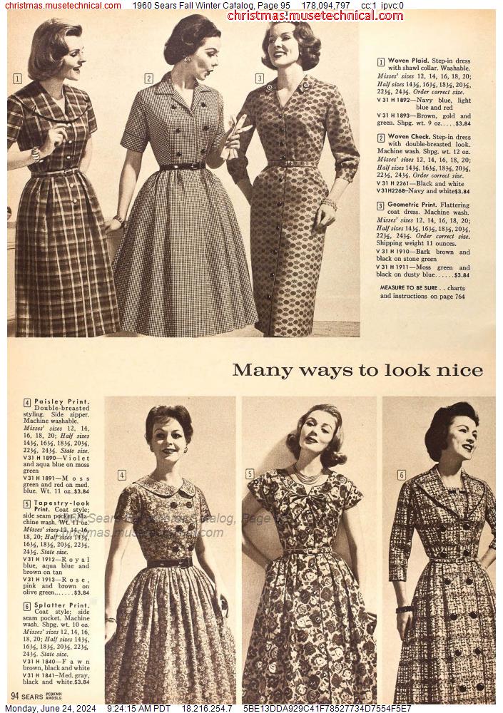 1960 Sears Fall Winter Catalog, Page 95